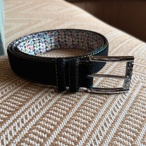 Men's Robert Graham Black Leather Belt